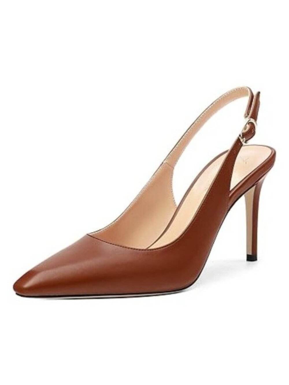 FSJ Women's Slingback Heels, Sexy Pointed Closed Toe Matte Stiletto Pumps